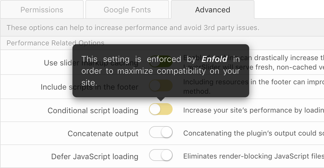 Enforced Settings